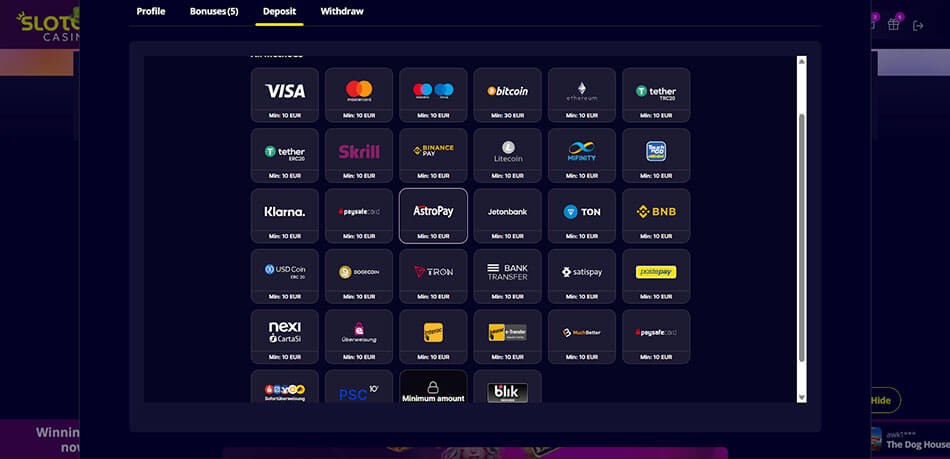 Slotoro-Casino-deposit