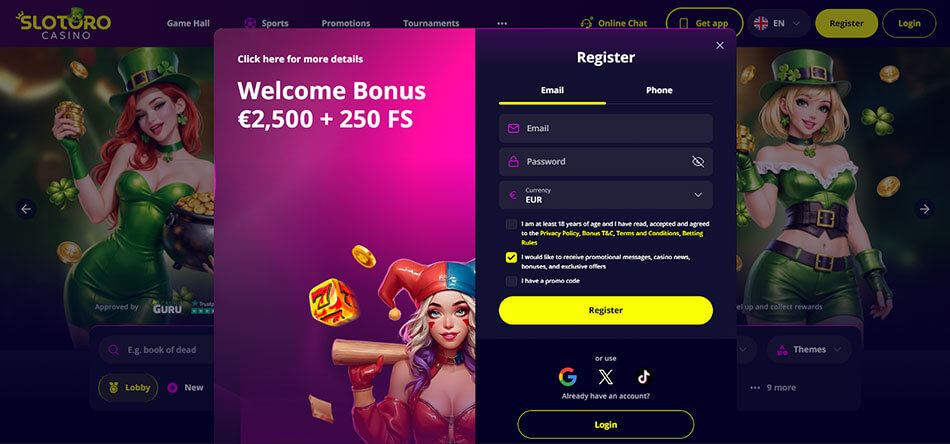 Slotoro-Casino-registration