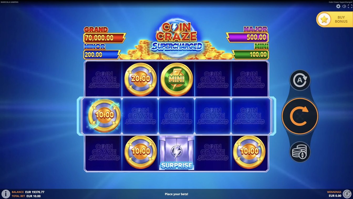 Coin Craze: Supercharged gameplay